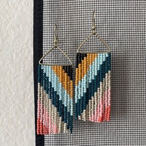 Colorful Beaded Fringe Earrings